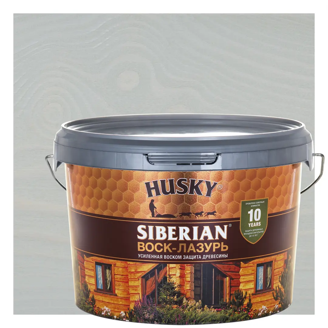 

Воск-лазурь Husky Siberian полуматовый серебристо-серый 2.5