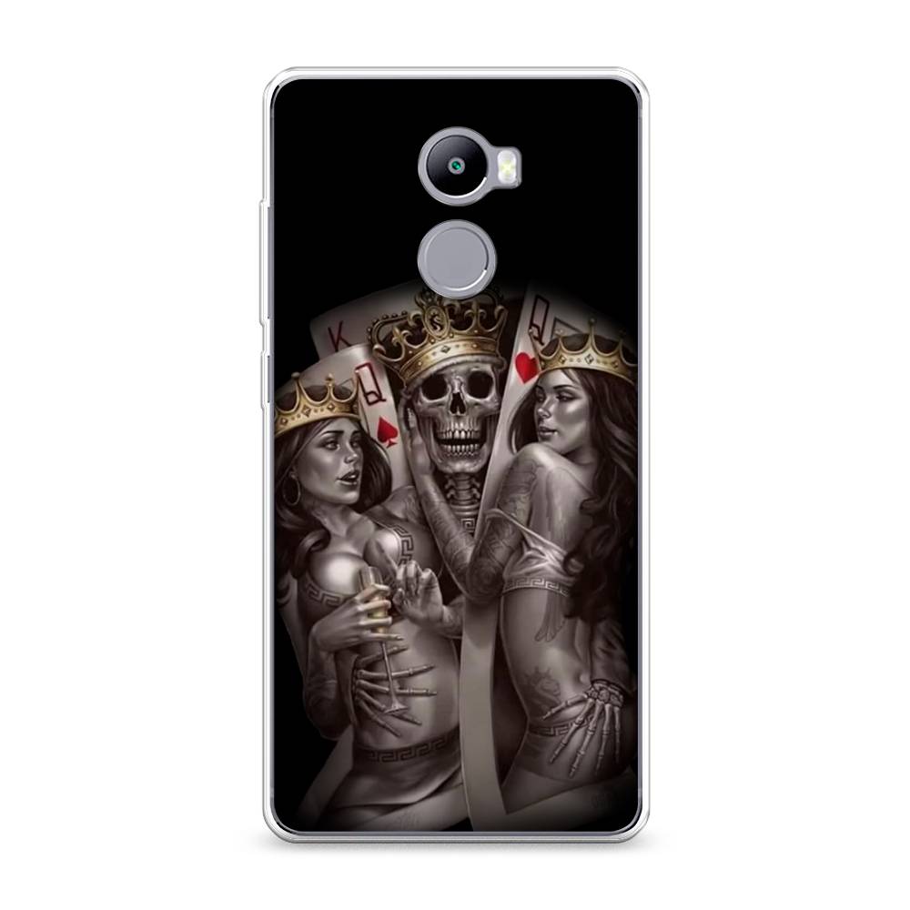 

Чехол на Xiaomi Redmi 4 "Карты король и королевы", Серый;желтый, 31150-6