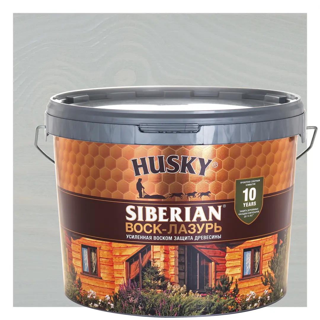 

Воск-лазурь Husky Siberian полуматовый серебристо-серый 9, Серебристый