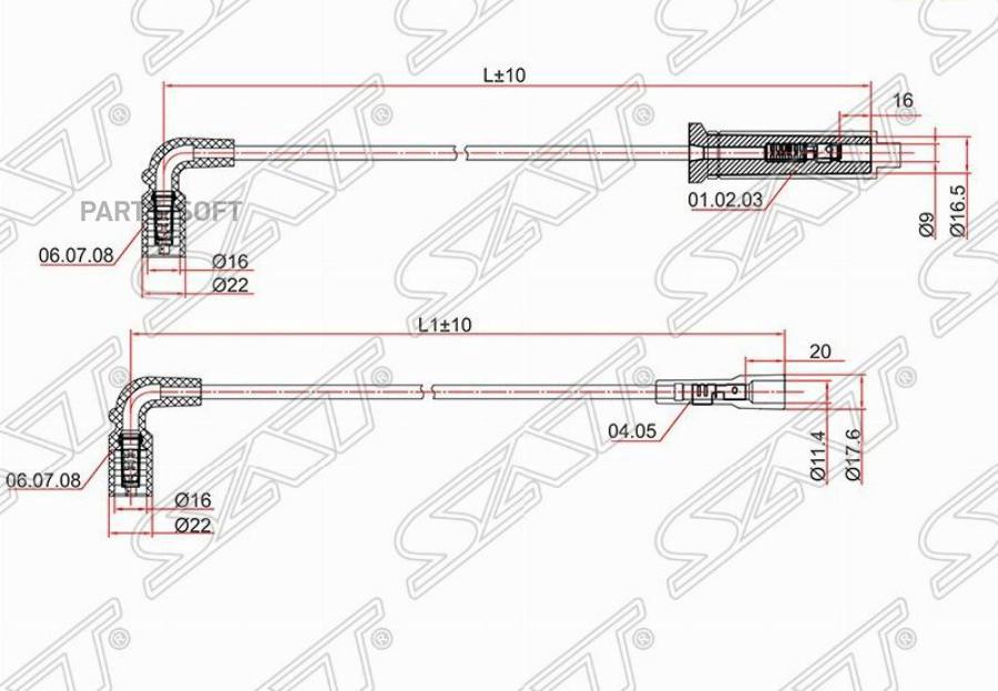 Провода Высоковольтные Chevrolet Aveo 03-08 1.4 F14s3 A14sms/Lanos 05- A14sms Sat арт. ST-