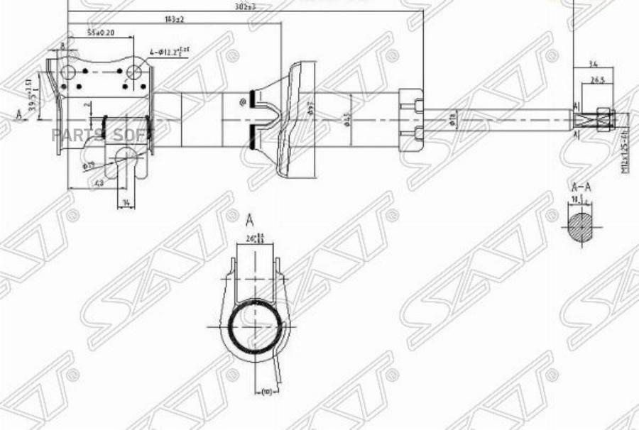 Стойка Передняя Chevrolet/Daewoo Matiz/Spark 98-05 Rh (правый) Sat арт. ST-96316746