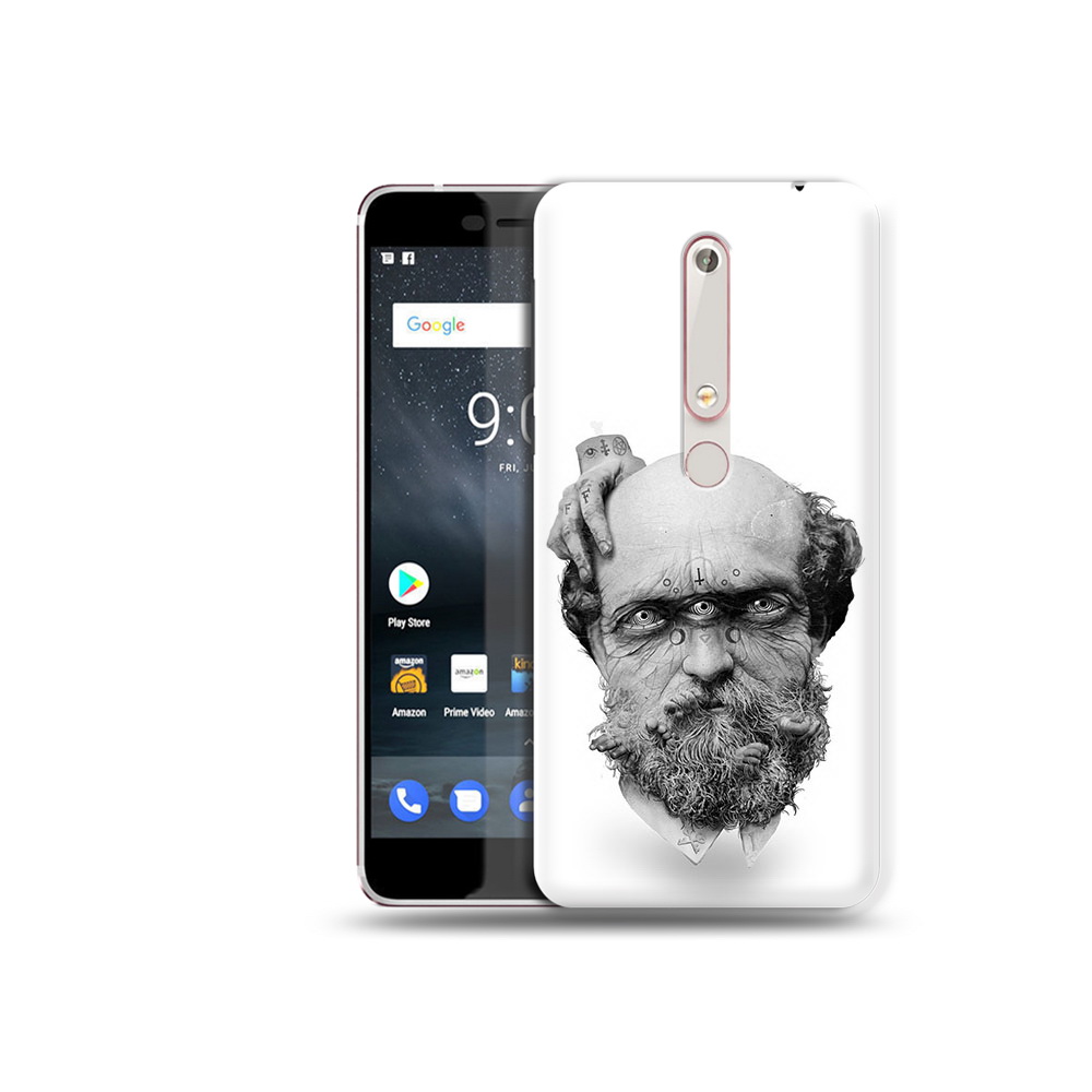 

Чехол MyPads Tocco для Nokia 6 страшный бородатый мужчина абстракция, Прозрачный, Tocco
