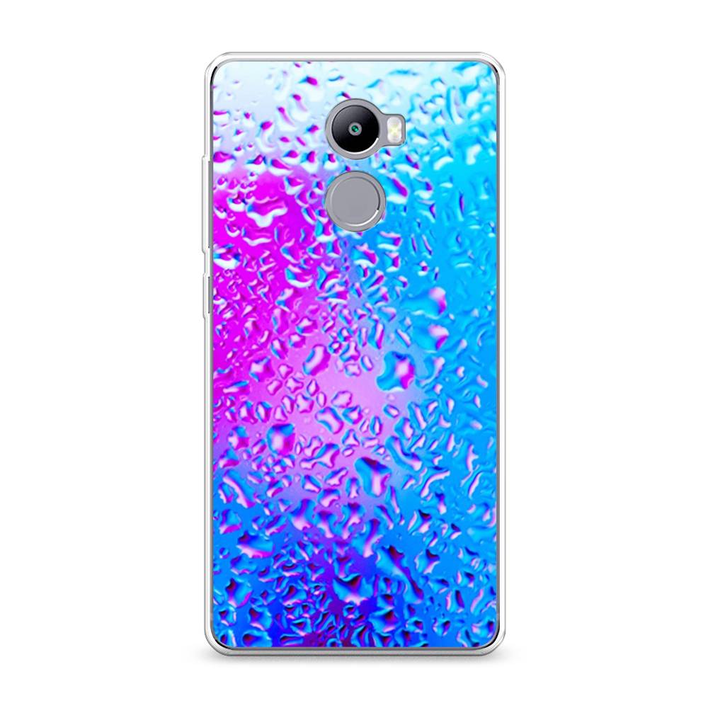 

Чехол на Xiaomi Redmi 4 "Капли на стекле", Голубой;розовый, 31150-3