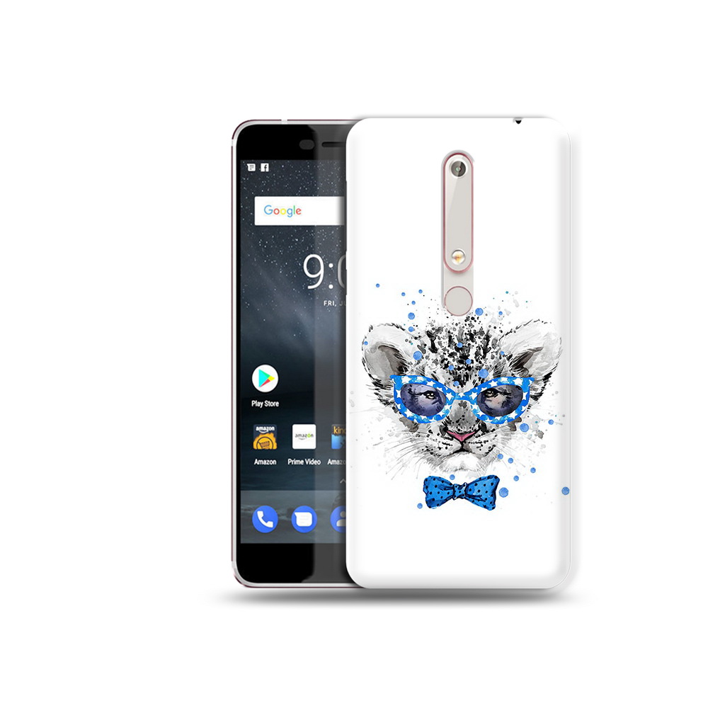 

Чехол MyPads Tocco для Nokia 6 тигренок с бабочкой, Прозрачный, Tocco