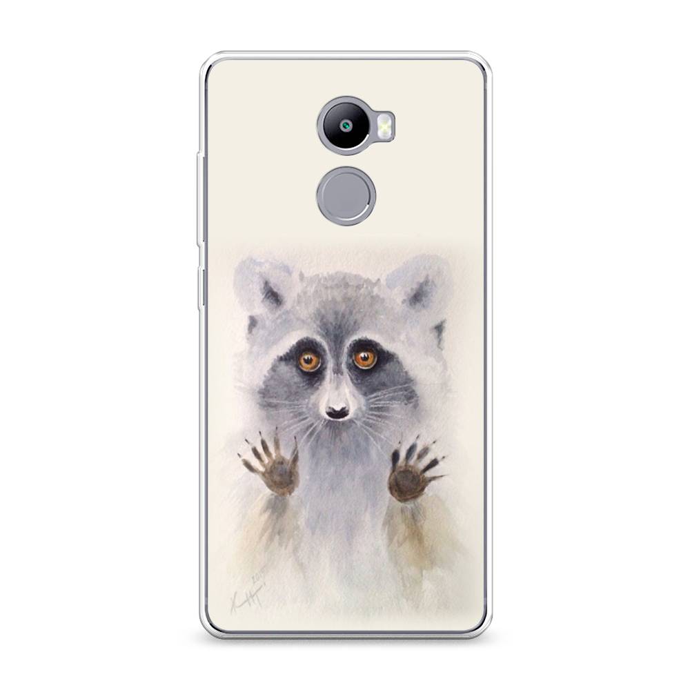 

Чехол на Xiaomi Redmi 4 "Енот за стеклом", Бежевый;серый, 31150-4