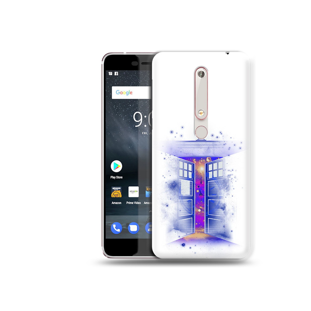 

Чехол MyPads Tocco для Nokia 6 фиолетовый уголок абстракция, Прозрачный, Tocco