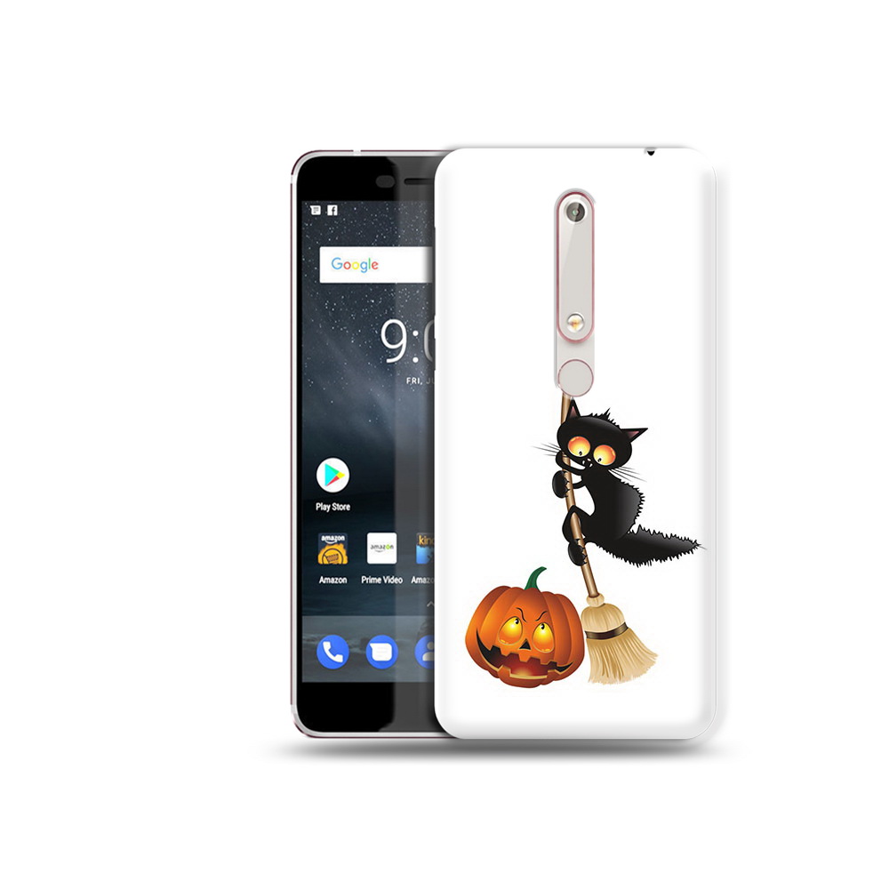 

Чехол MyPads Tocco для Nokia 6 хэлуинский котик, Прозрачный, Tocco