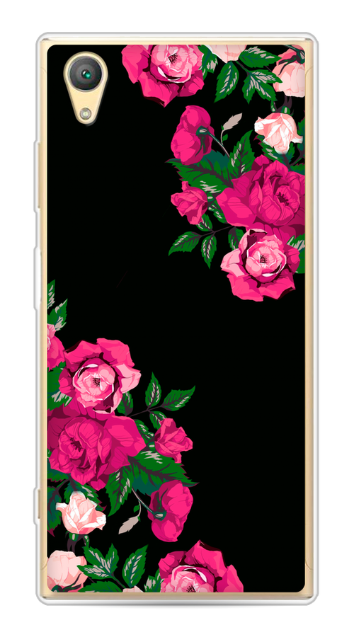 

Чехол на Sony Xperia XA1 plus "Розы фуксия", Черный;розовый;зеленый, 53050-1