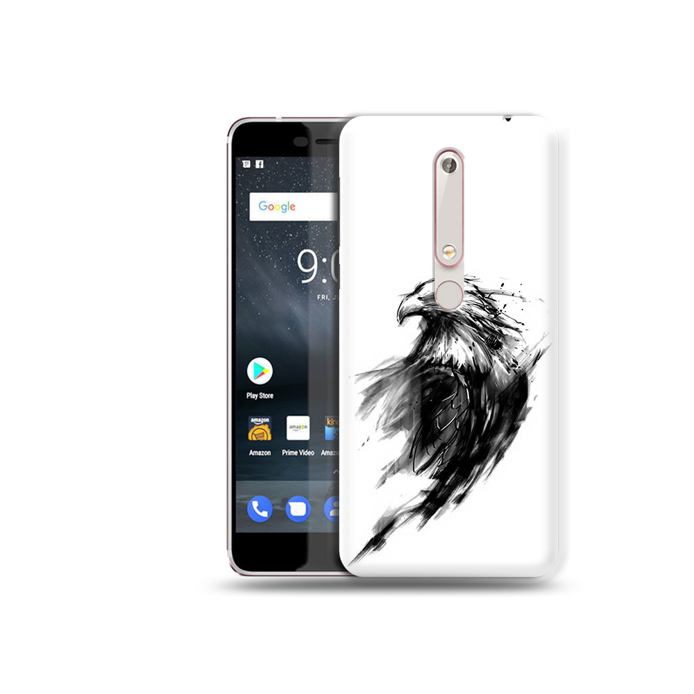 

Чехол MyPads Tocco для Nokia 6 чб птица, Прозрачный, Tocco