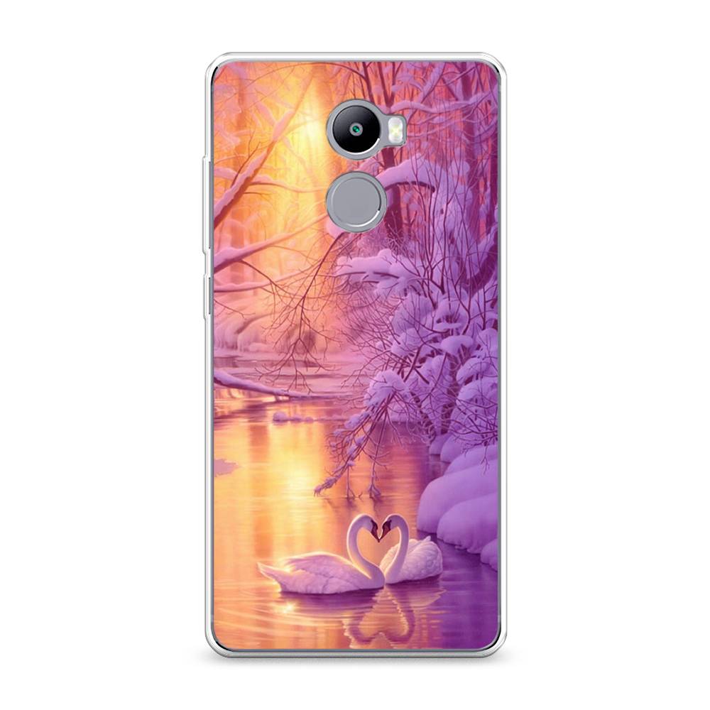 

Чехол на Xiaomi Redmi 4 "Зима 1", Фиолетовый;желтый, 31150-2