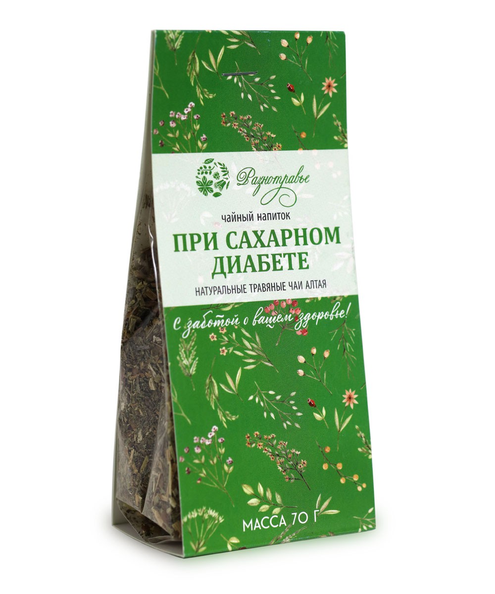 

Чайный напиток Разнотравье При сахарном диабете 70 г