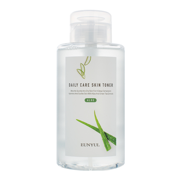 фото Eunyul тонер daily care aloe skin toner успокаивающий с экстрактом алоэ, 500 мл