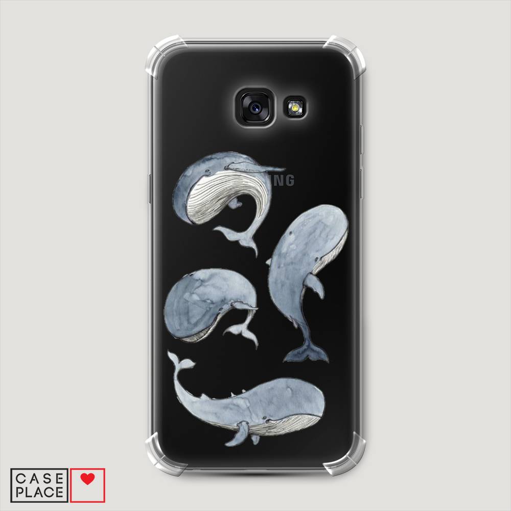 

Чехол Awog на Samsung Galaxy A5 2017 / Самсунг A5 2017 "Киты", Белый;прозрачный;голубой, 20651-1