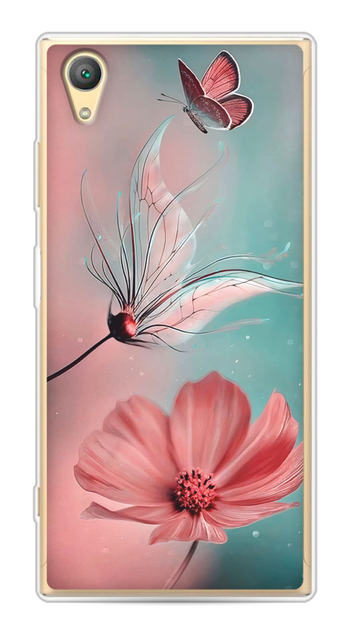 

Чехол на Sony Xperia XA1 plus "Бабочка и цветок", Голубой;розовый, 53050-1
