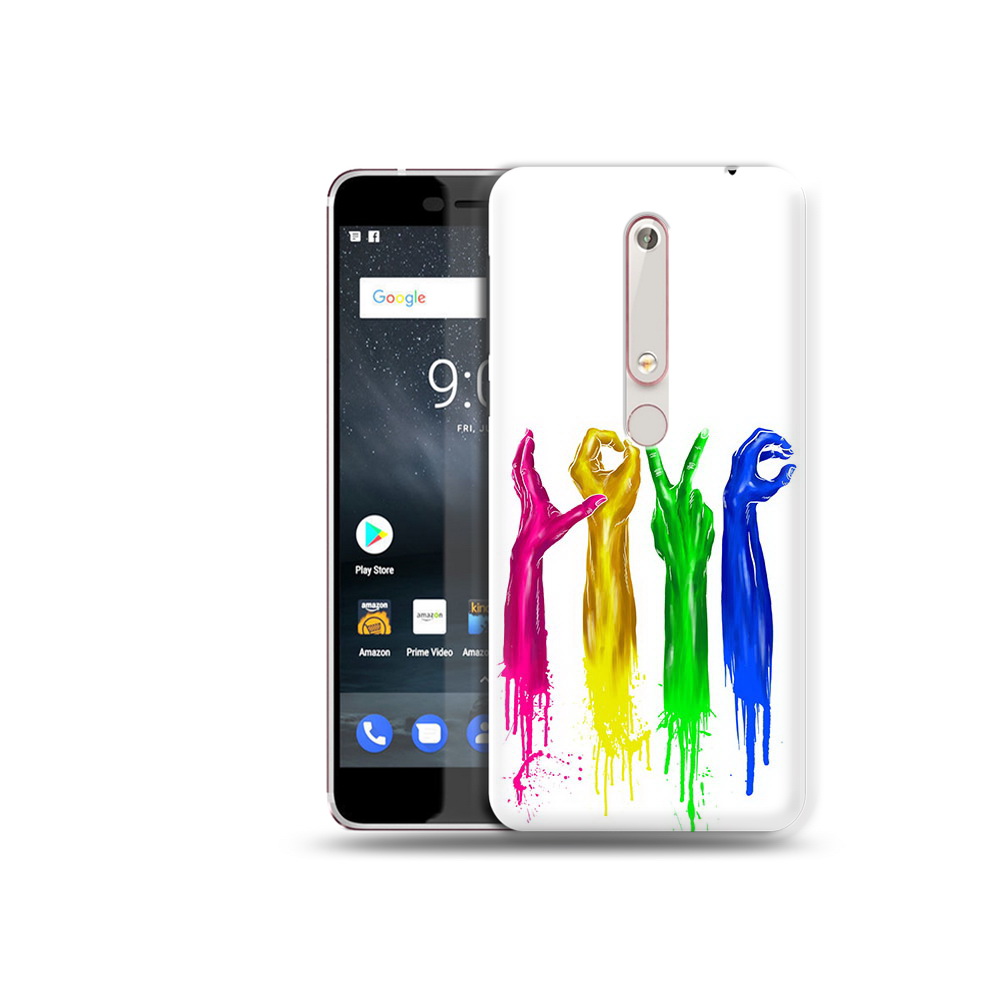 

Чехол MyPads Tocco для Nokia 6 яркие руки love, Прозрачный, Tocco