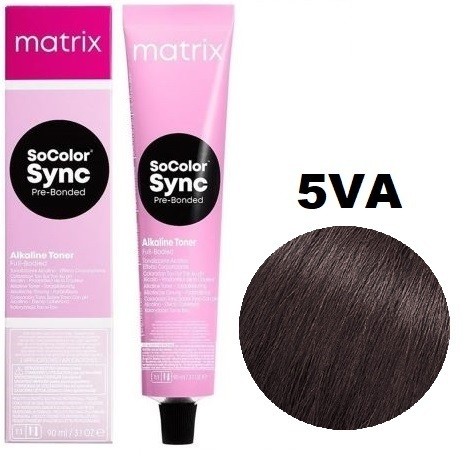 Краска Matrix SoColor Sync Pre-Bonded 5VA светлый шатен перламутрово-пепельный 90мл