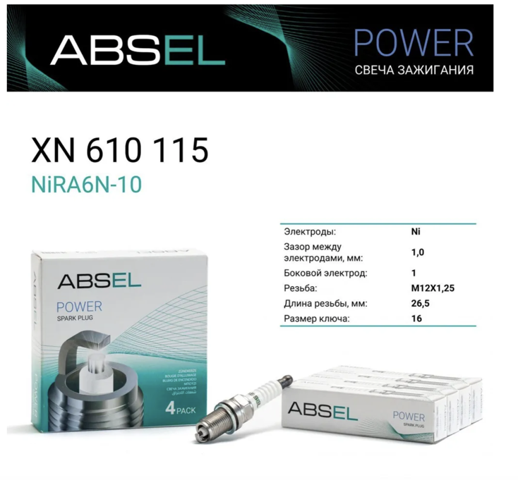 

Свеча зажигания NiRA6N-10 1шт