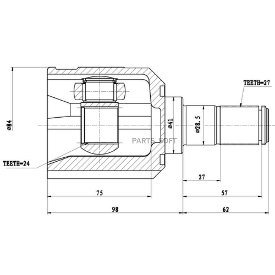 

ZIKMAR Z87804R Шрус Внутренний 1шт