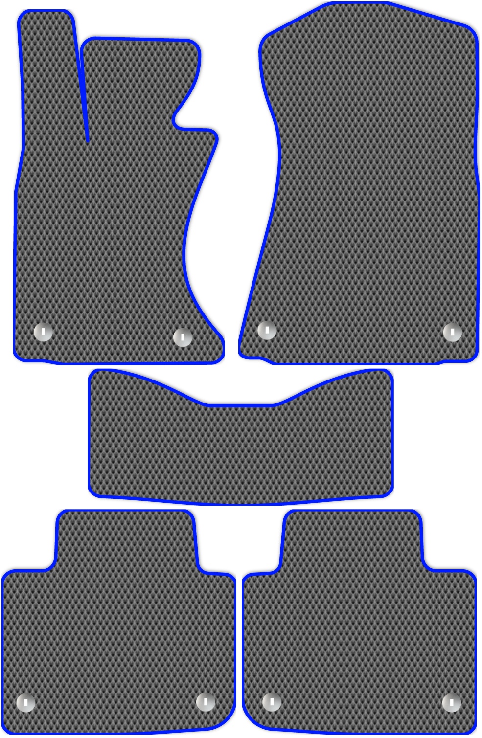 

Коврики ЭВА в салон для Lexus GS350 4 (L10) 2011 - 2016, 5 шт. серый, синий кант, 3222-S5YLT-H