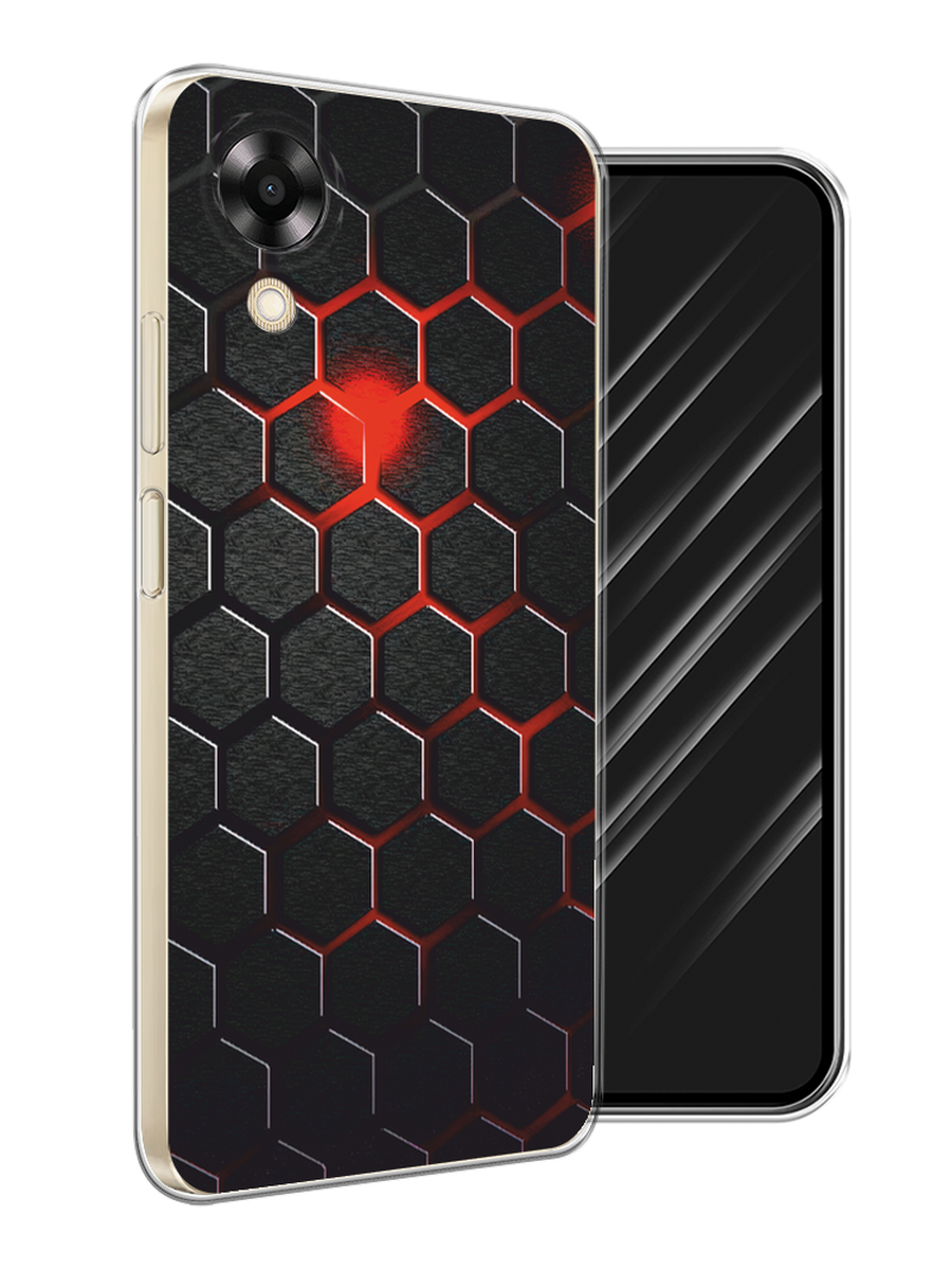 

Чехол Awog на Oppo A17K "Фон соты красные", Красный;черный, 2512850-1