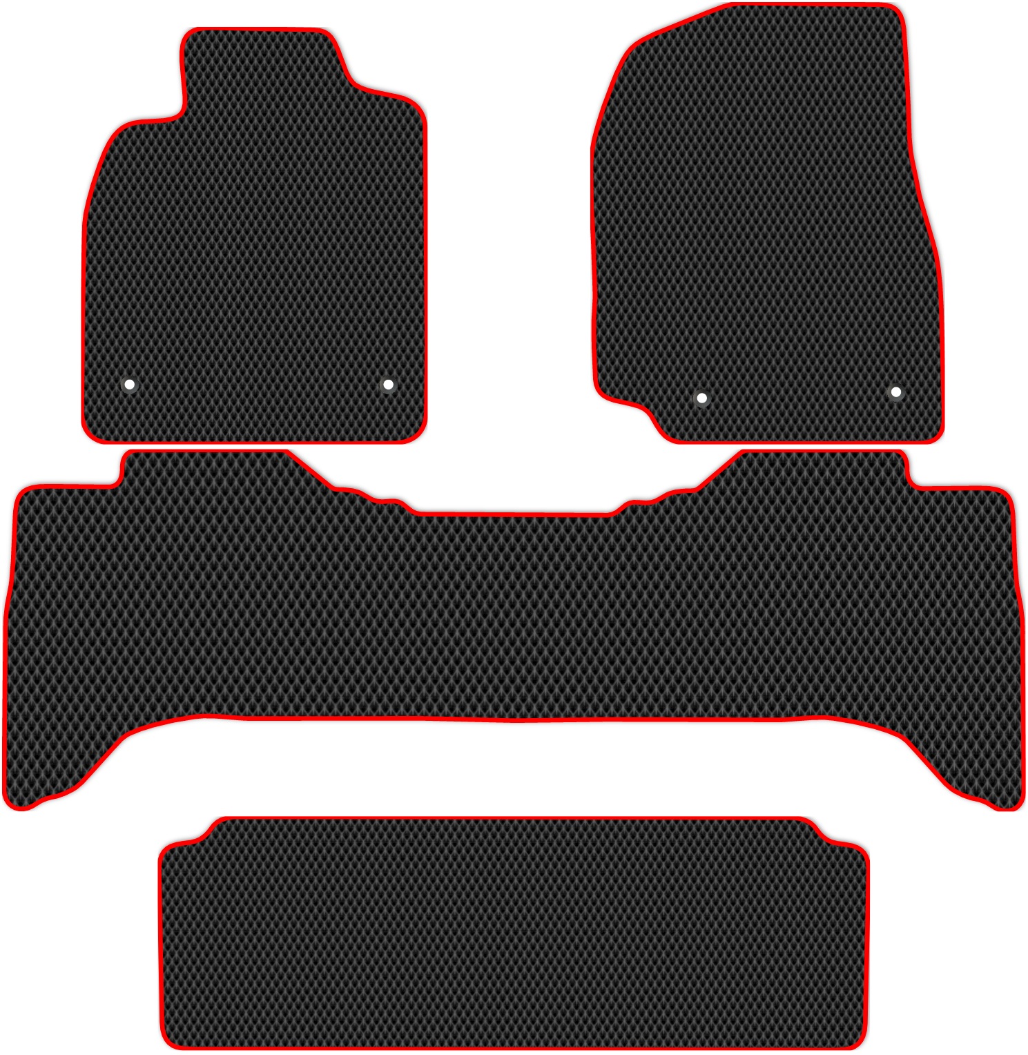 

Коврики ЭВА в салон для Lexus LX470 (j100) 2002 - 2007 +3 ряд, 4 шт. черный, красный кант, 3227-WP4Y-H