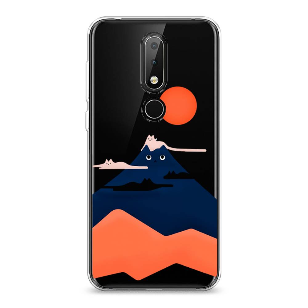 

Чехол на Nokia 6.1 Plus "Кот-гора", Черный;оранжевый, 121850-4
