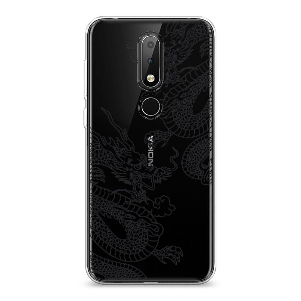 

Чехол на Nokia 6.1 Plus "Два китайских дракона", Серый;черный, 121850-1