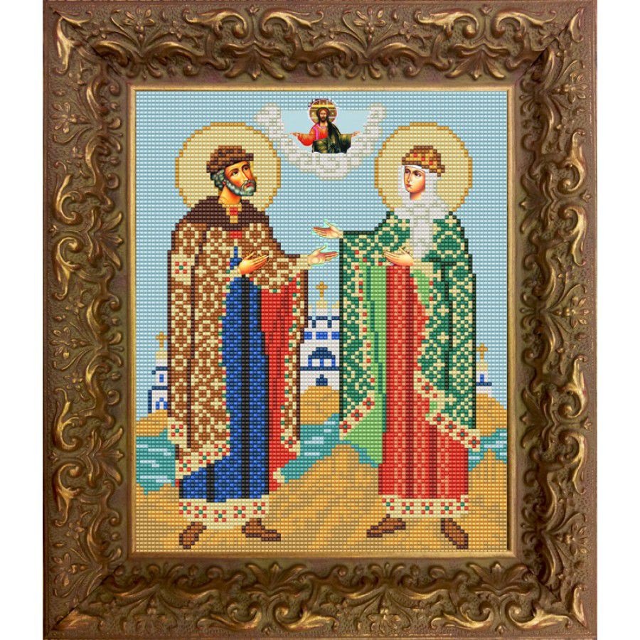 

Конёк (бисер), Святые Петр и Феврония, 20х25 см, Разноцветный