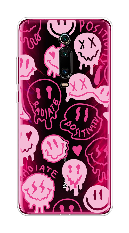 

Чехол на Xiaomi Redmi K20/K20 Pro/Mi 9T/9T Pro "Галлюциногенные смайлики", Прозрачный;розовый, 35650-1