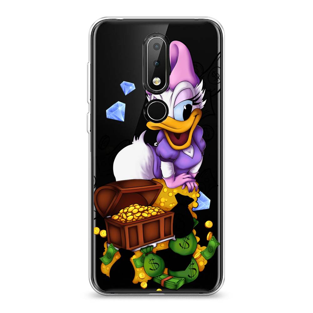 

Чехол на Nokia 6.1 Plus "Rich Daisy Duck", Коричневый;белый;фиолетовый, 121850-6