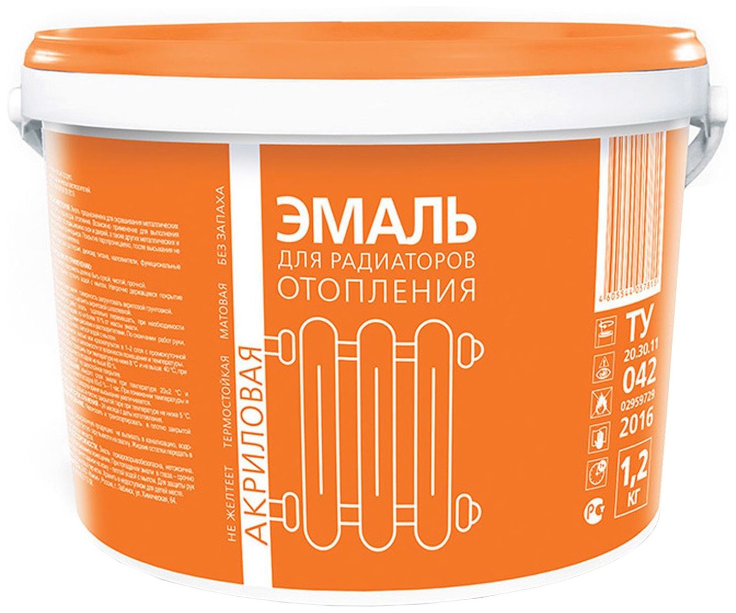 

Эмаль для радиаторов матовая белая 0,6 кг, Белый