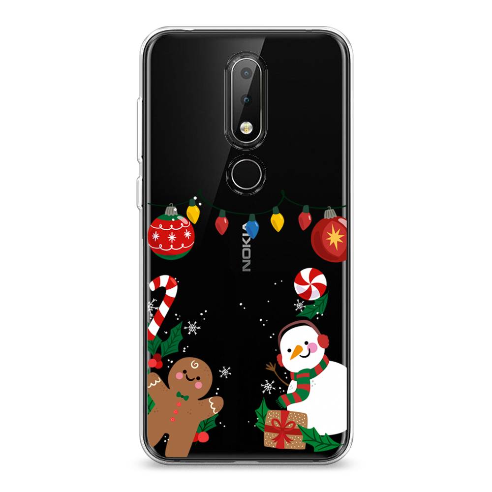 

Чехол на Nokia 6.1 Plus "Новогоднее настроение", Коричневый;красный;зеленый, 121850-5