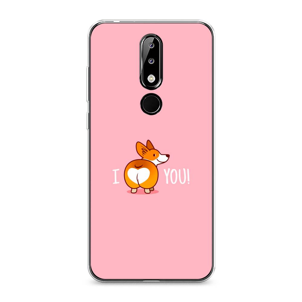 

Чехол на Nokia 5.1 Plus (X5) "Корги I love you", Розовый;коричневый;белый, 121950-1