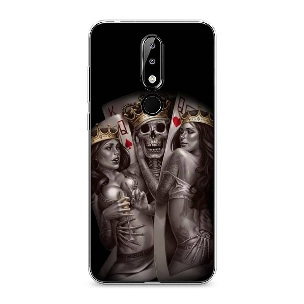 

Чехол на Nokia 5.1 Plus (X5) "Карты король и королевы", Серый;желтый, 121950-6