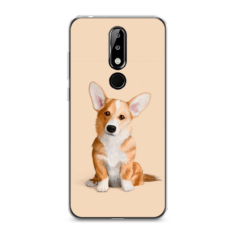 

Чехол на Nokia 5.1 Plus (X5) "Грустный Корги", Коричневый;бежевый, 121950-1