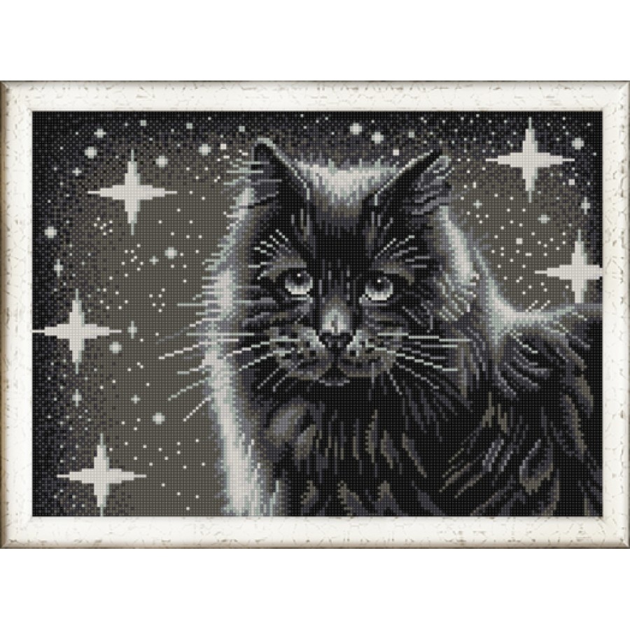 Конёк (бисер), Черный кот, 29х39 см