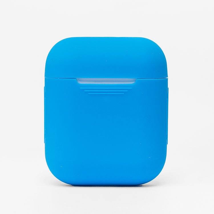 

Чехол для кейса наушников Apple AirPods, AirPods 2 силиконовый, тонкий (голубой)