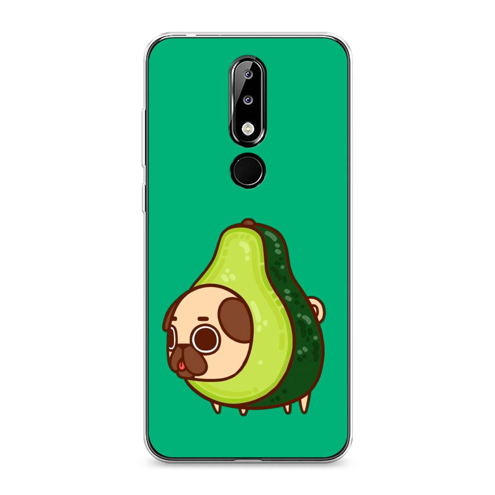

Чехол на Nokia 5.1 Plus (X5) "Мопс авокадик", Зеленый, 121950-1