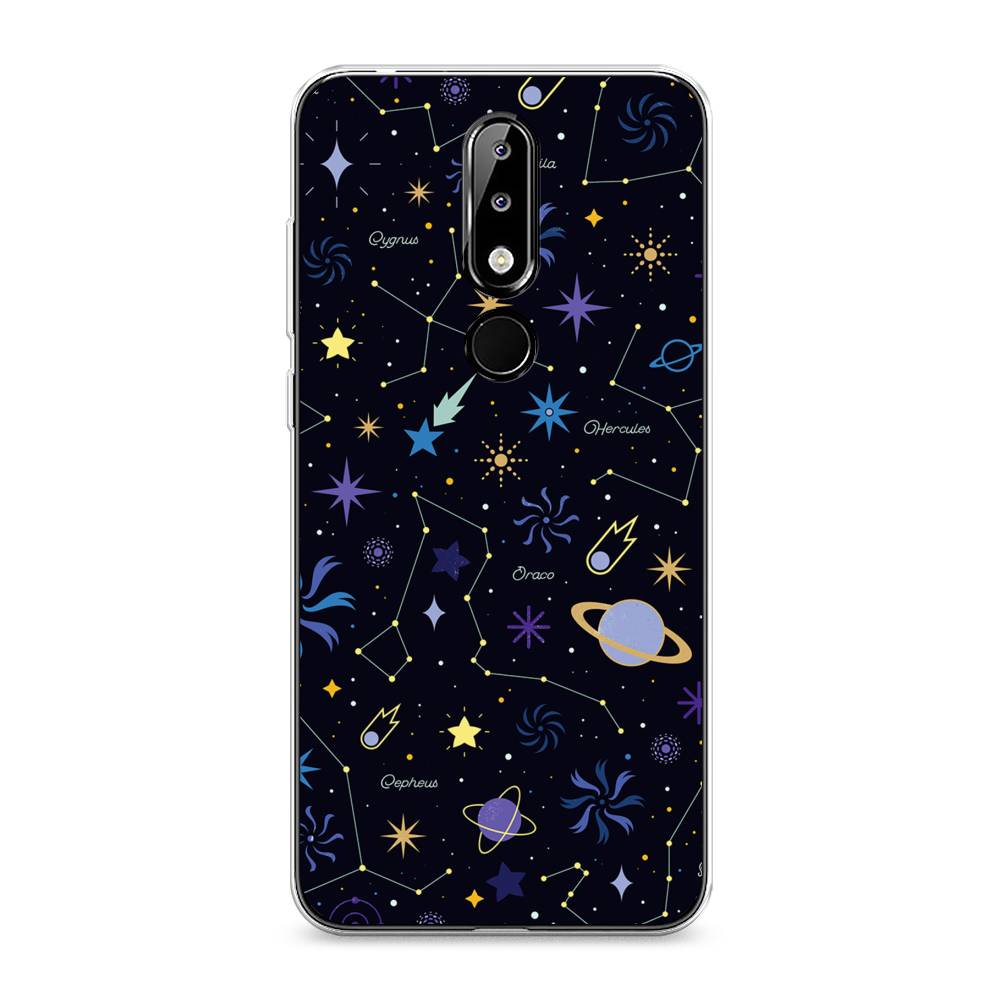 

Чехол на Nokia 5.1 Plus (X5) "Цветной космос", Желтый, 121950-2