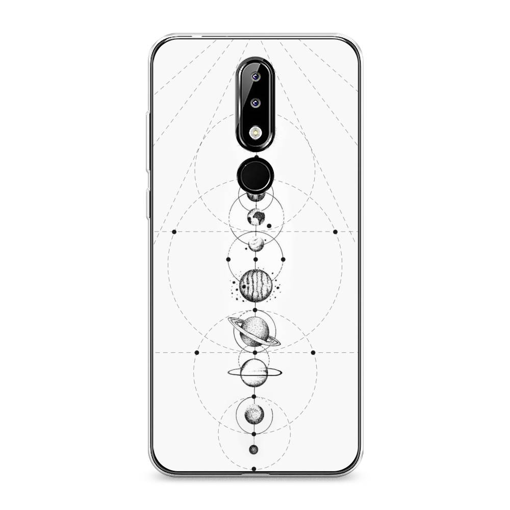 

Чехол на Nokia 5.1 Plus (X5) "Парад планет", Серый, 121950-2