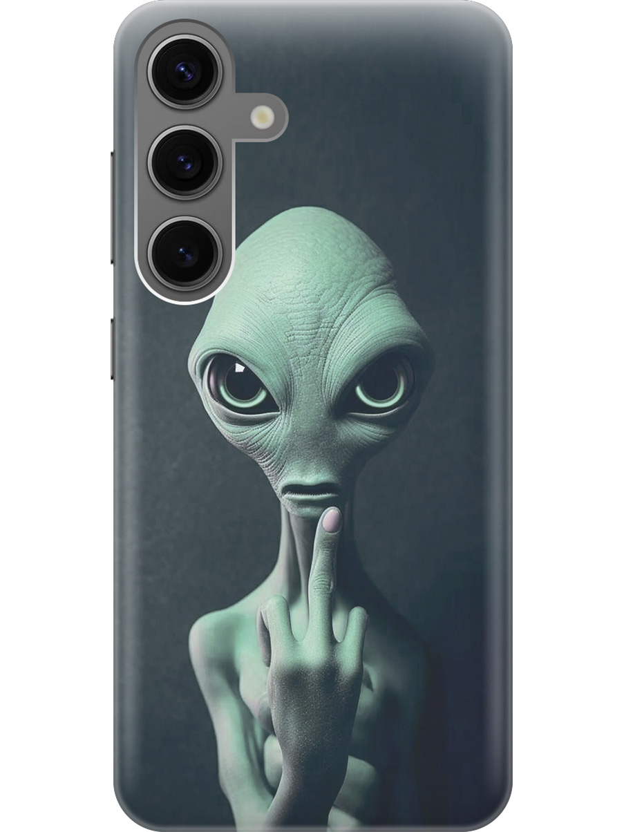 

Силиконовый чехол на Samsung Galaxy S24 с рисунком "Инопланетный фак", Зеленый;синий;черный, 20011913