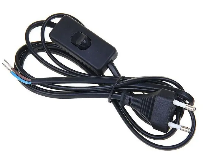 фото Шнур сетевой с выключателем, 1.9 м, цвет чёрный nobrand
