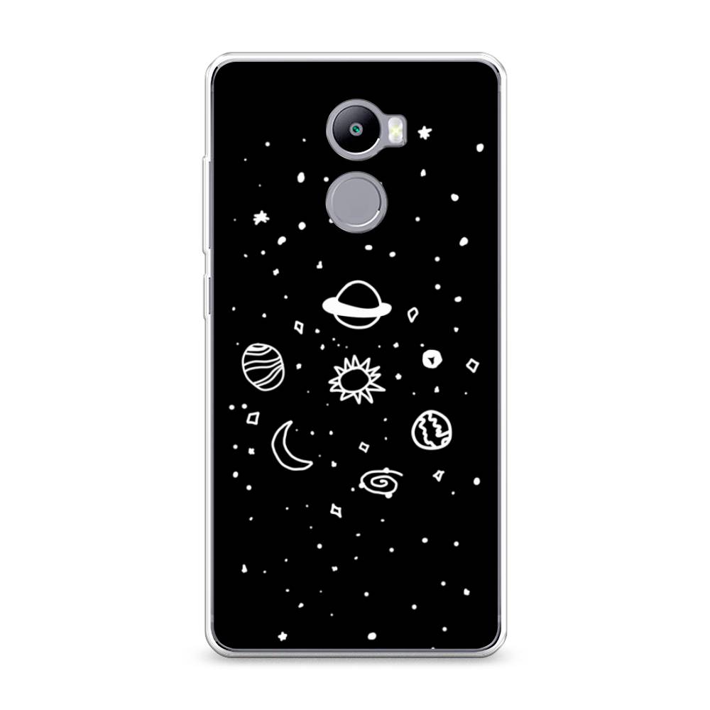 

Чехол на Xiaomi Redmi 4 "Дудл солнечной системы", Бежевый;серый, 31150-2