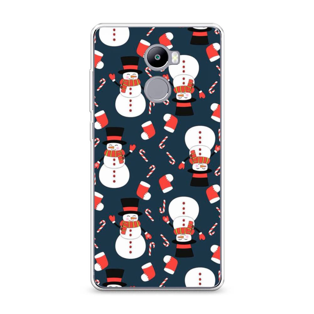 

Чехол на Xiaomi Redmi 4 "Синие снеговики", Синий;белый;красный, 31150-5