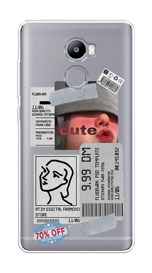 

Чехол на Xiaomi Redmi 4 "Cute girl collage", Розовый;серый;голубой, 31150-6