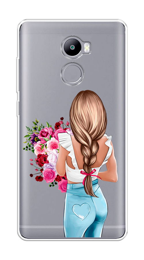 

Чехол на Xiaomi Redmi 4 "Девушка с цветами", Коричневый;розовый;голубой, 31150-6