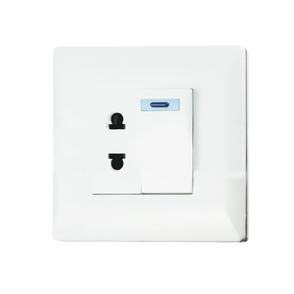 фото Выключатель мебельный врезной с розеткой gls g04510 11.102.06.011