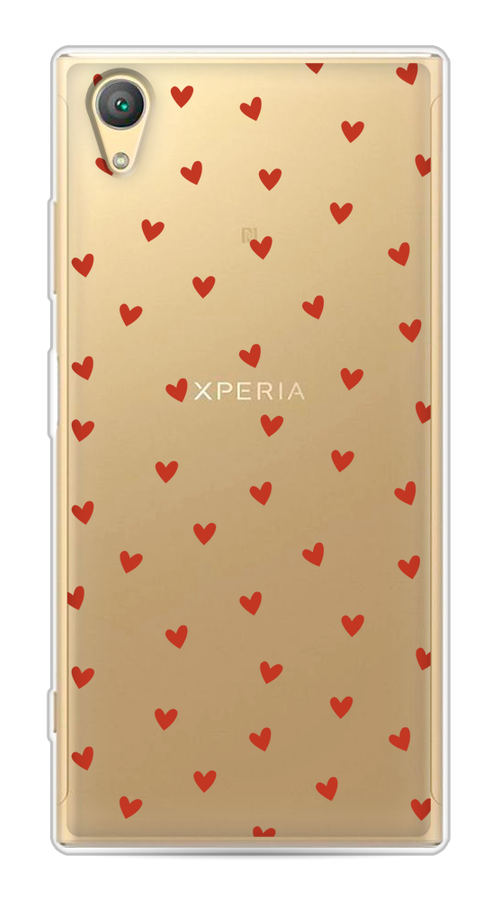 

Чехол на Sony Xperia XA1 plus "Red hearts", Красный;прозрачный, 53050-1