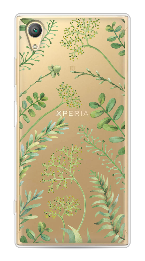 

Чехол на Sony Xperia XA1 plus "Green Leaves", Зеленый;прозрачный, 53050-1