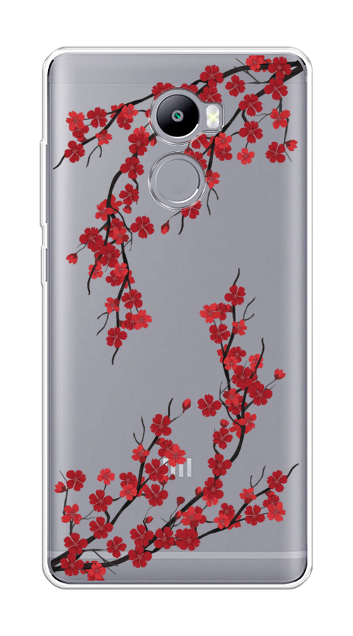 

Чехол на Xiaomi Redmi 4 "Красная сакура", Красный;черный, 31150-2